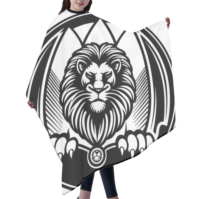 Personality  Apex Predator Logo Design Fierce Lion Emblem With Bold Typography Hair Cutting Cape