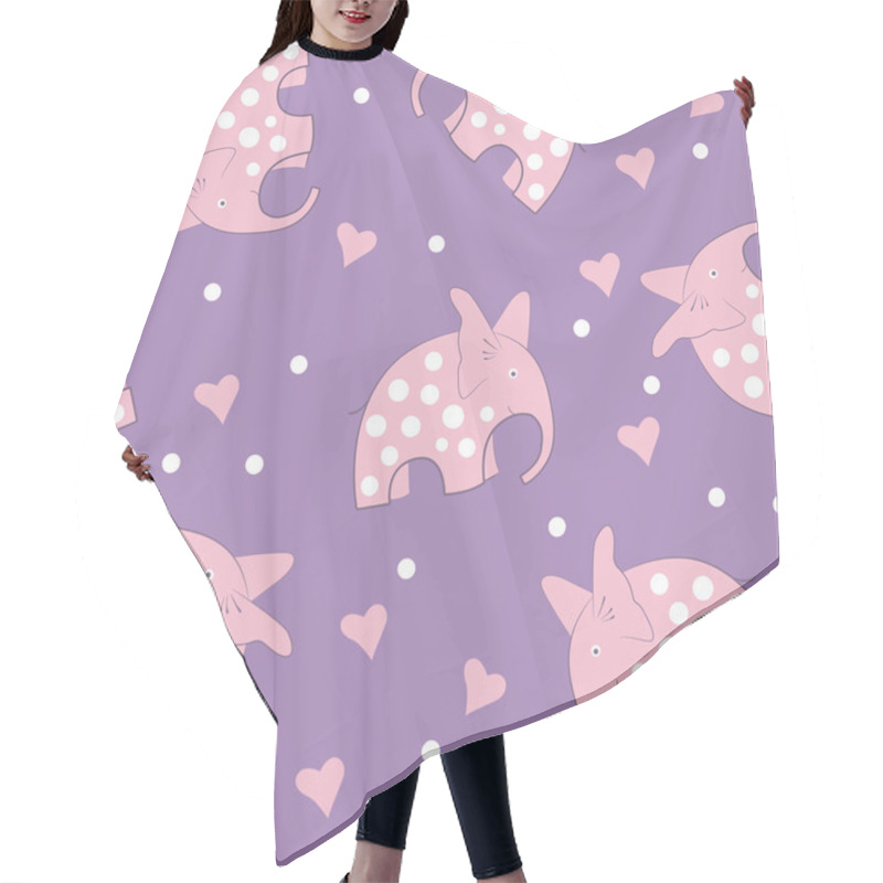 Personality  Elephants In Love. Pattern Hair Cutting Cape