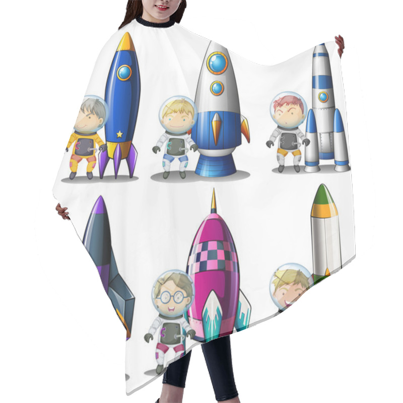 Personality  Explorers Beside The Rockets Hair Cutting Cape