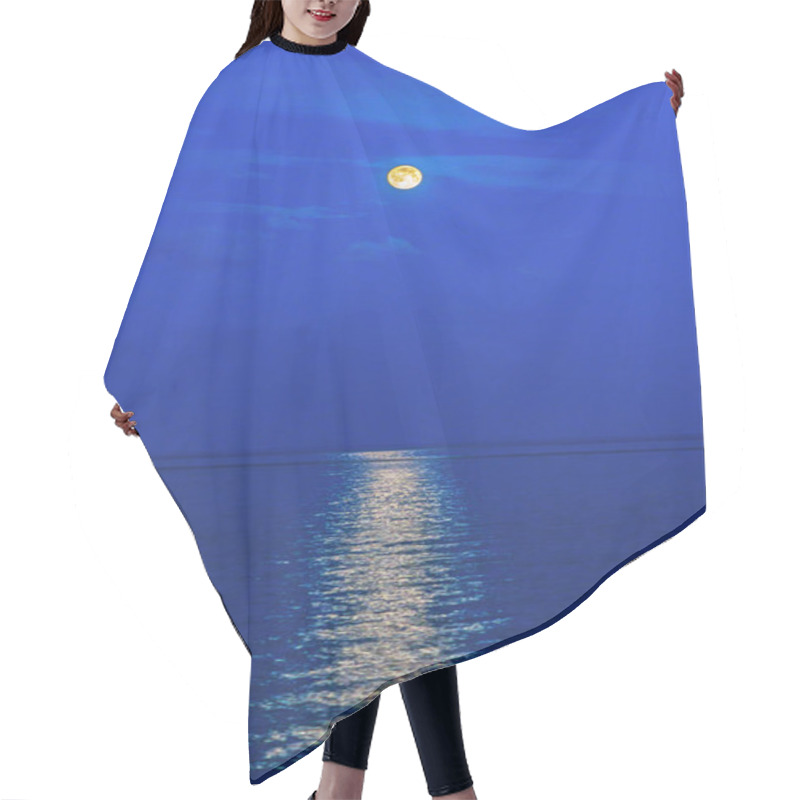 Personality  Moon Light From The Full Moon Over A Calm Sea During Night Hair Cutting Cape