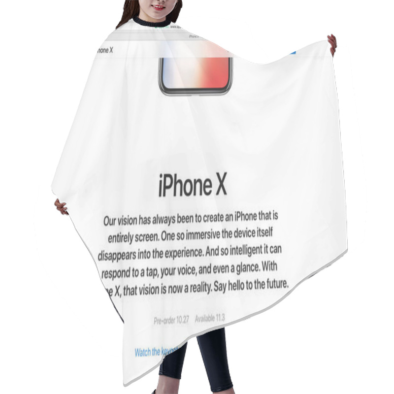 Personality  Apple Website Showcasing IPhone X 10  Hair Cutting Cape