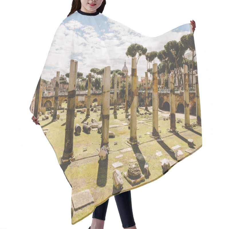 Personality  Ancient Roman Forum Ruins On Sunny Day, Rome, Italy Hair Cutting Cape