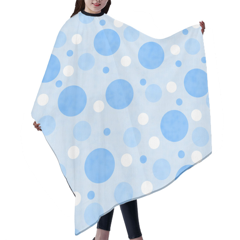 Personality  Blue And White Polka Dot Fabric Background Hair Cutting Cape