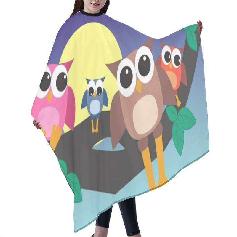 Personality  Owl Family Hair Cutting Cape