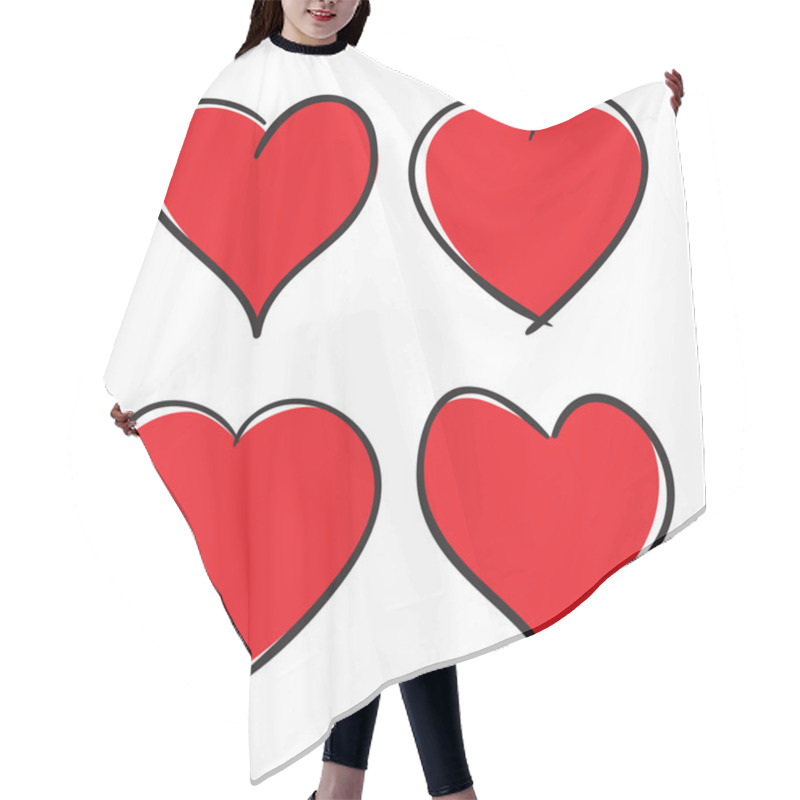 Personality  Set Of Hand Drawn Hearts Hair Cutting Cape