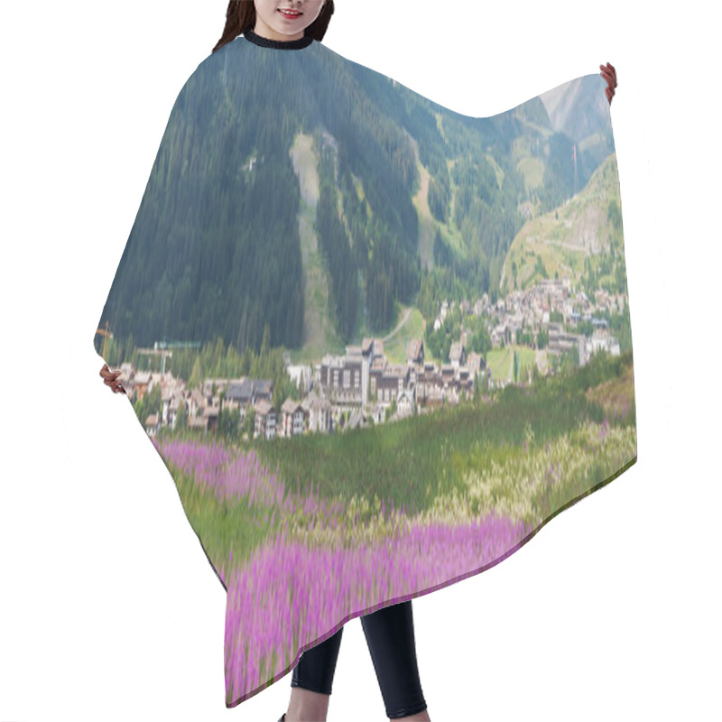 Personality  Panoramicr View Of La Thule On Summer, Small Town In Aosta Valley, Italy Hair Cutting Cape