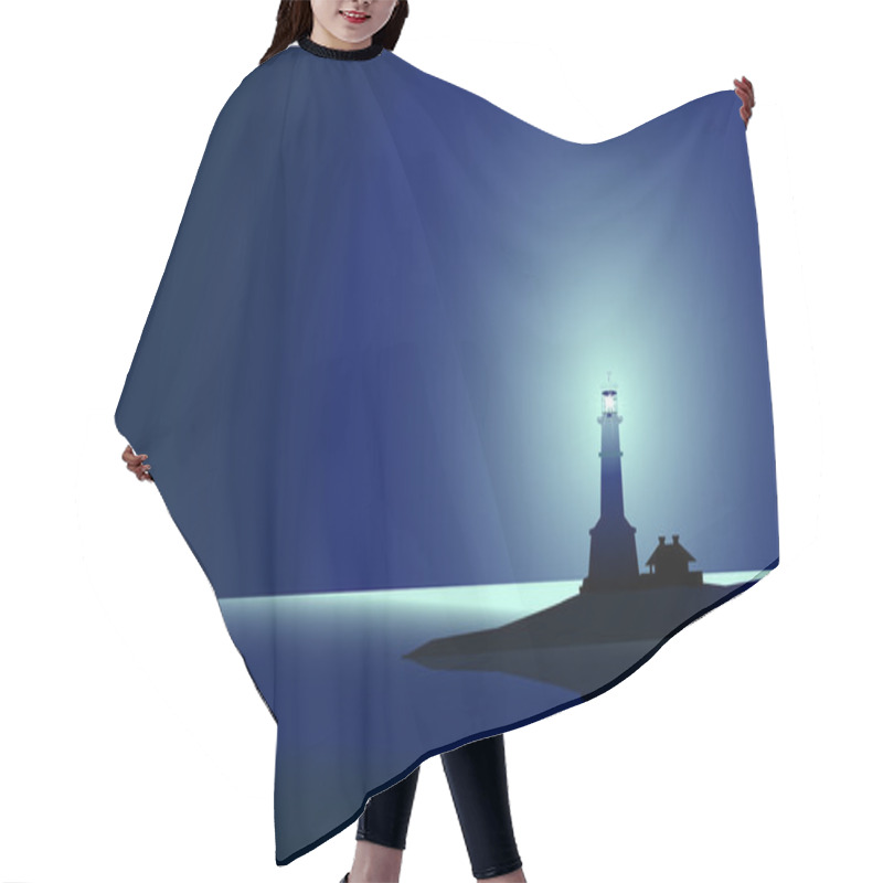 Personality  Lighthouse At  Night Hair Cutting Cape