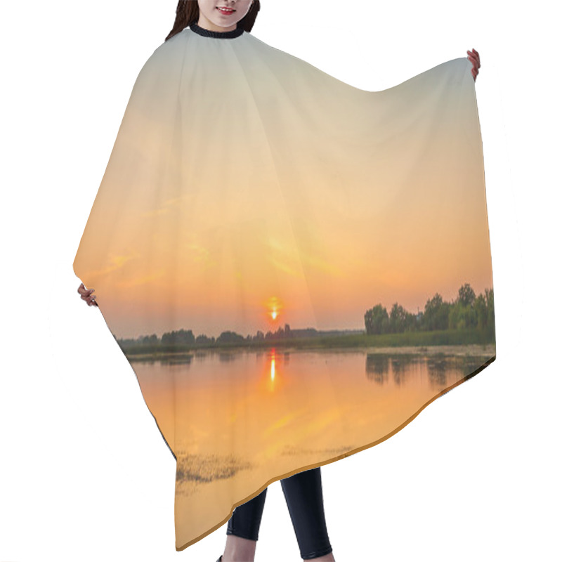 Personality  Lake Sunset Hair Cutting Cape