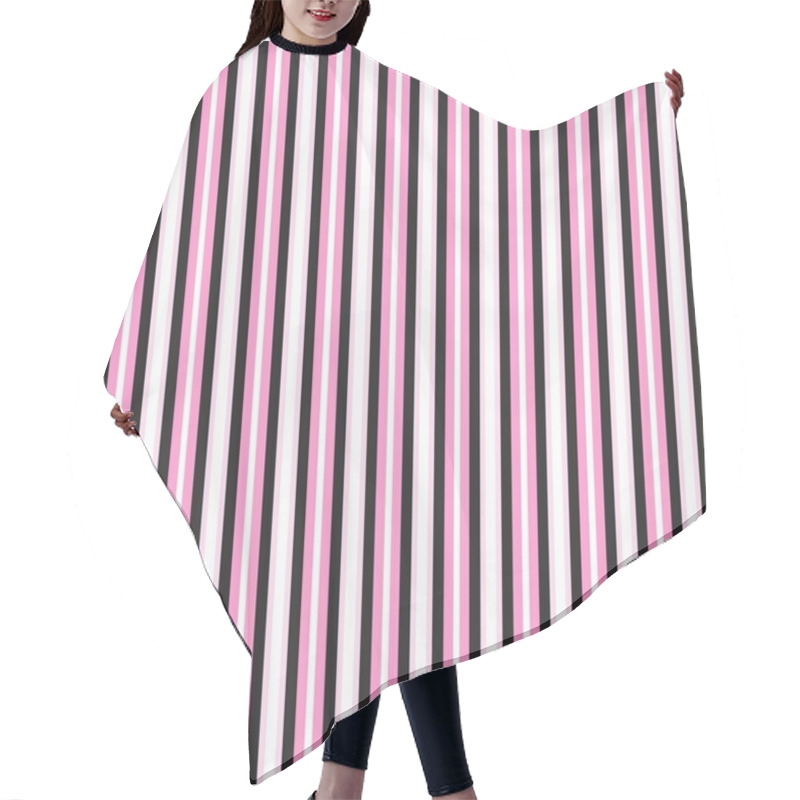 Personality  Pink And Black Candy Stripe Background Hair Cutting Cape