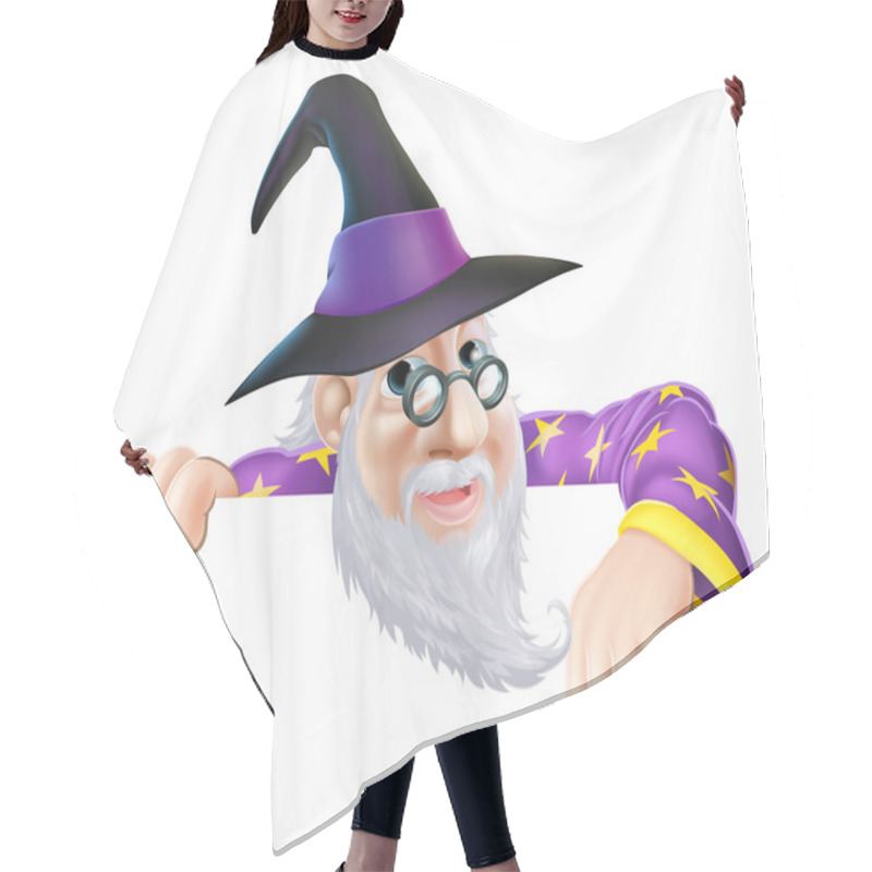 Personality  Wizard Peeking Over Sign Hair Cutting Cape