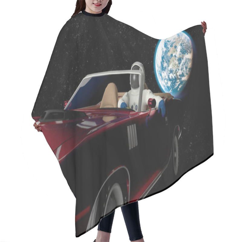 Personality  The Car Image In Space 3D Illustration Hair Cutting Cape