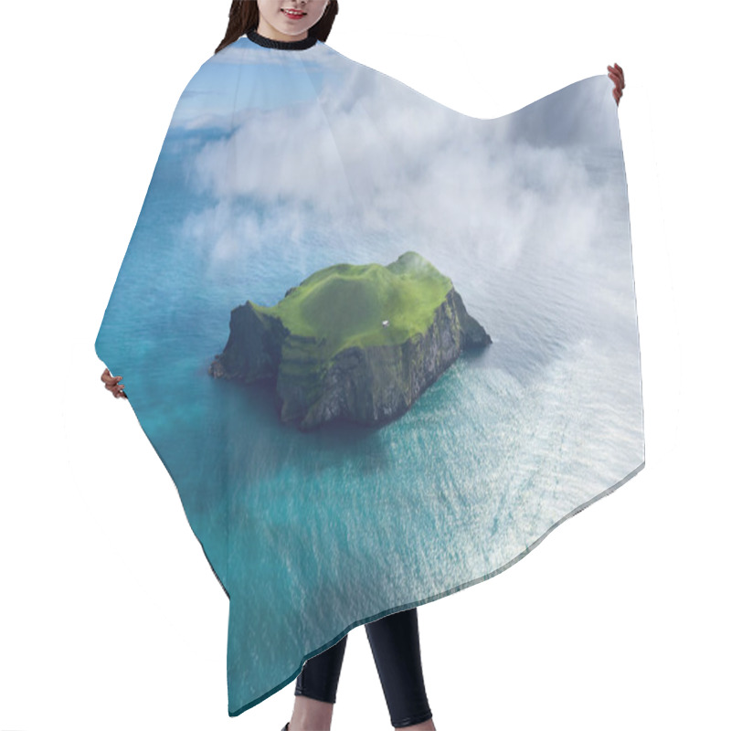 Personality  Aerial View Of Beautiful Small Island In Iceland Hair Cutting Cape