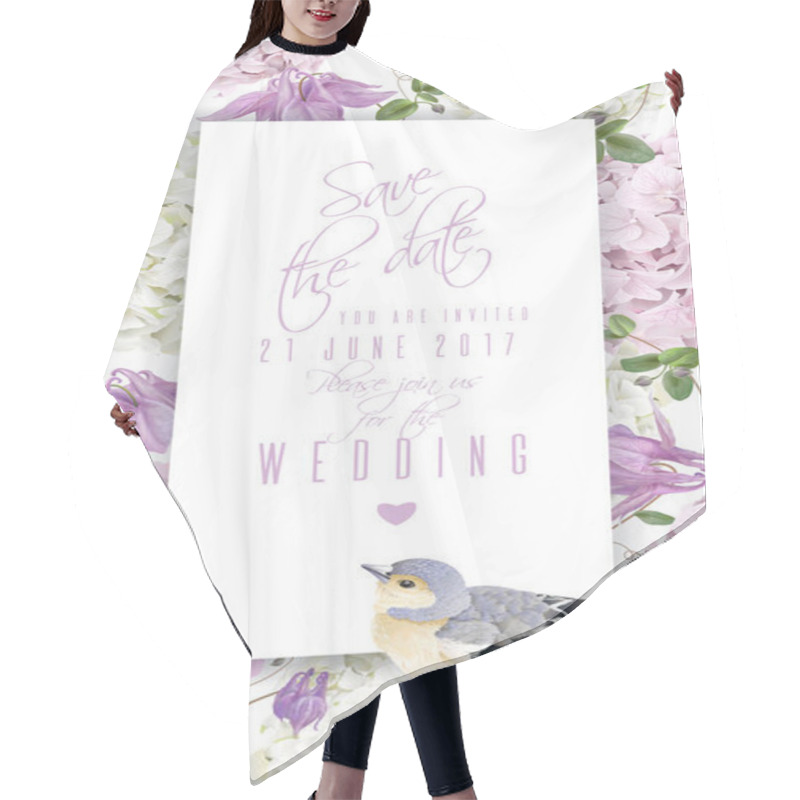 Personality  Hydrangea Bird Vertical Banner Hair Cutting Cape