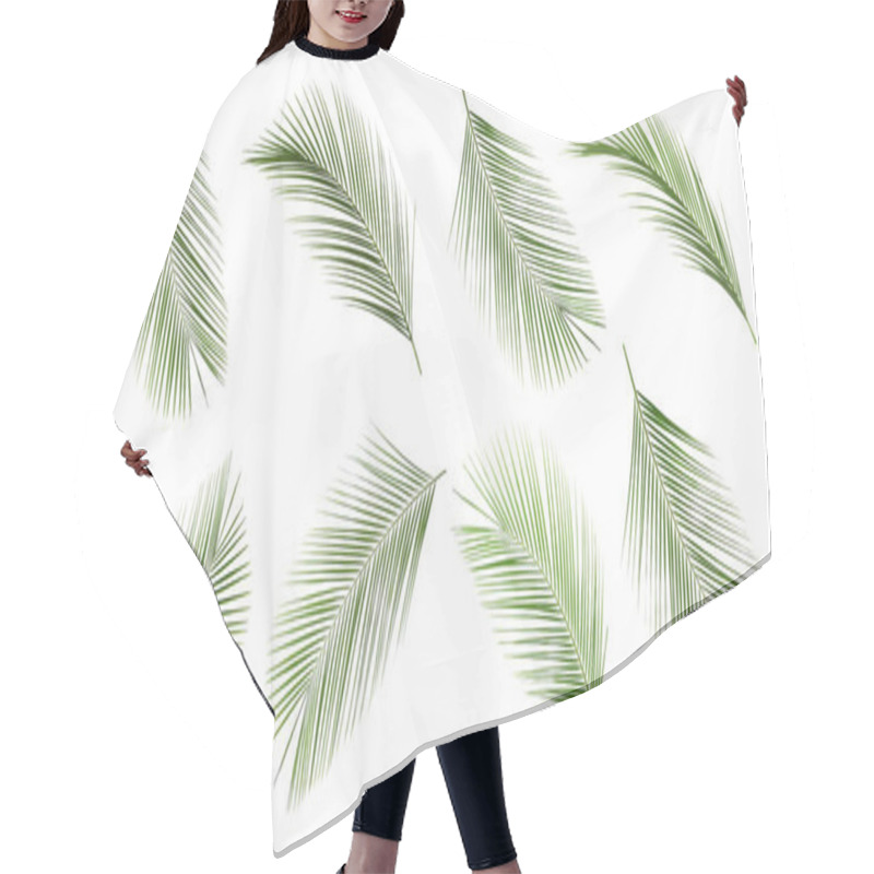 Personality  Set Of Tropical Leaves On White Background Hair Cutting Cape