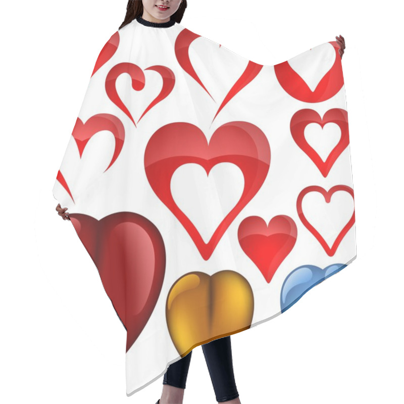 Personality  Heart Icons Hair Cutting Cape