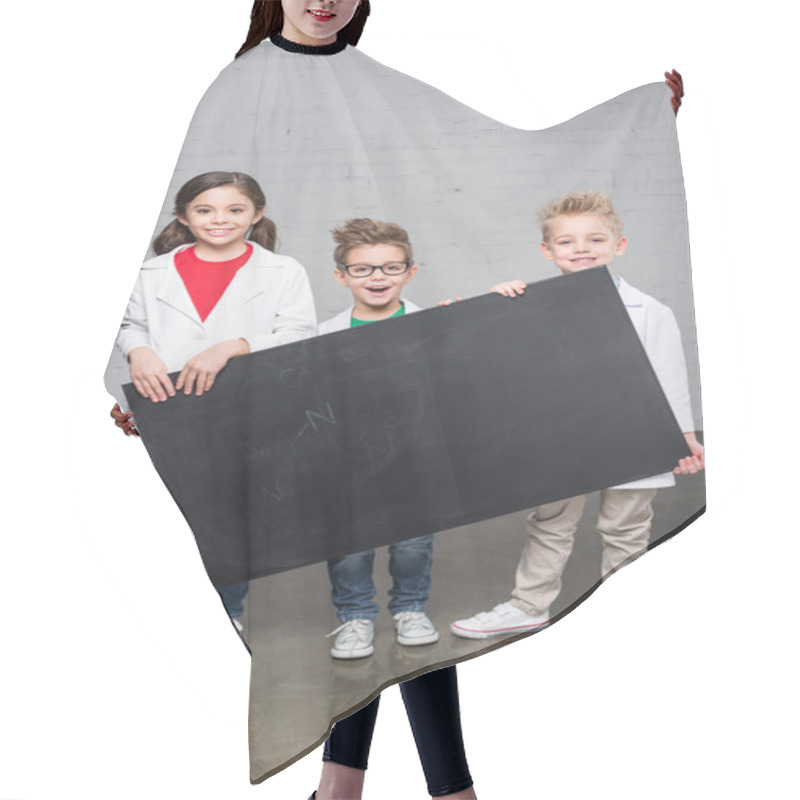 Personality  Kids Holding Blackboard Hair Cutting Cape