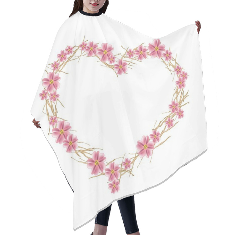 Personality  Old Rose Yarrow Flowers In Heart Shape Hair Cutting Cape