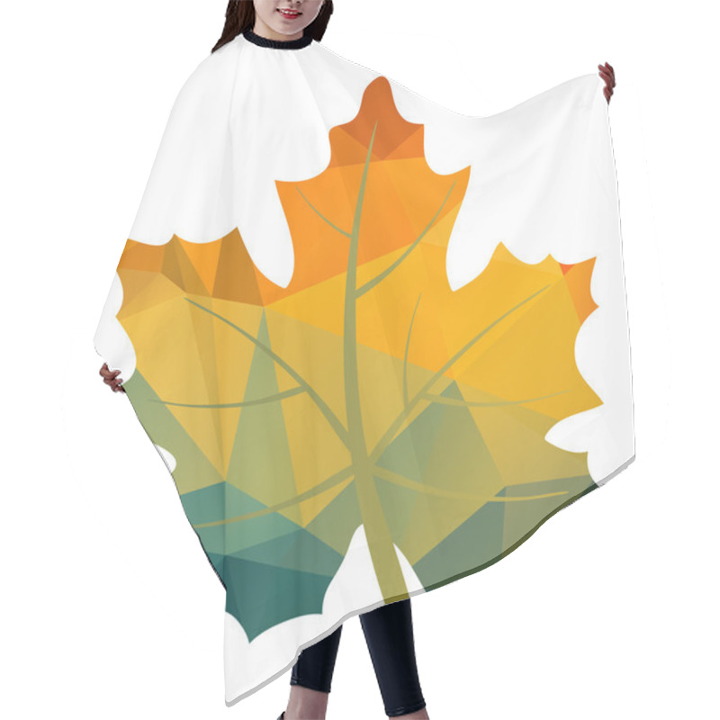 Personality  Autumn Bright Maple Leaf Hair Cutting Cape