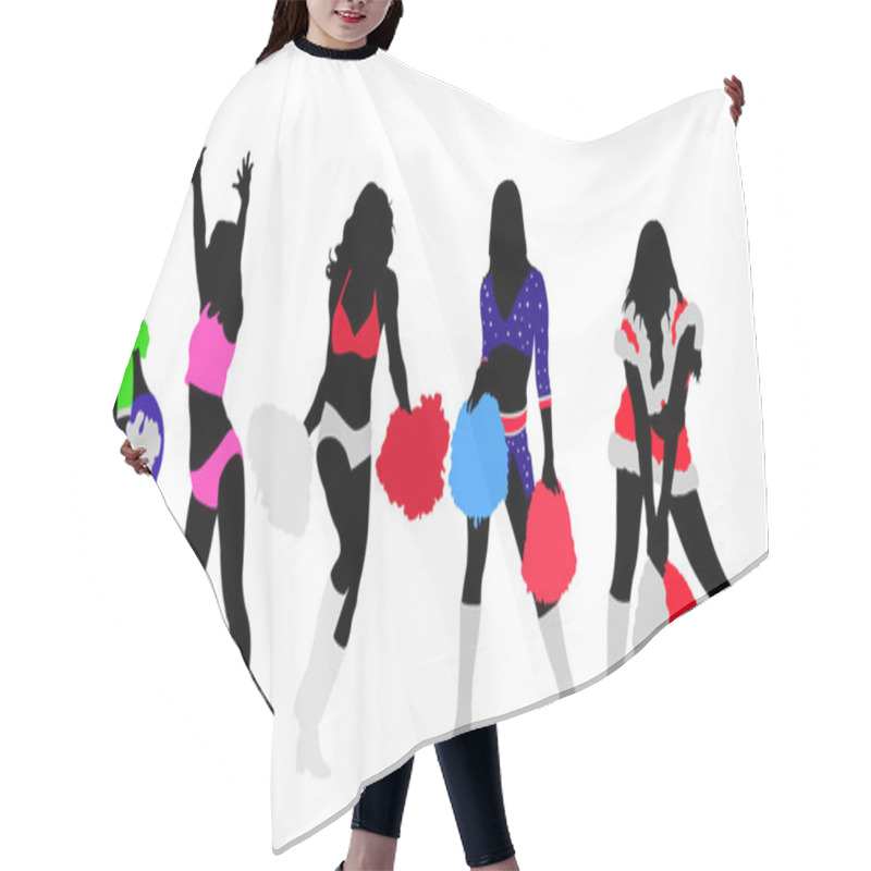 Personality  Cheerleaders Vector Silhouettes Hair Cutting Cape