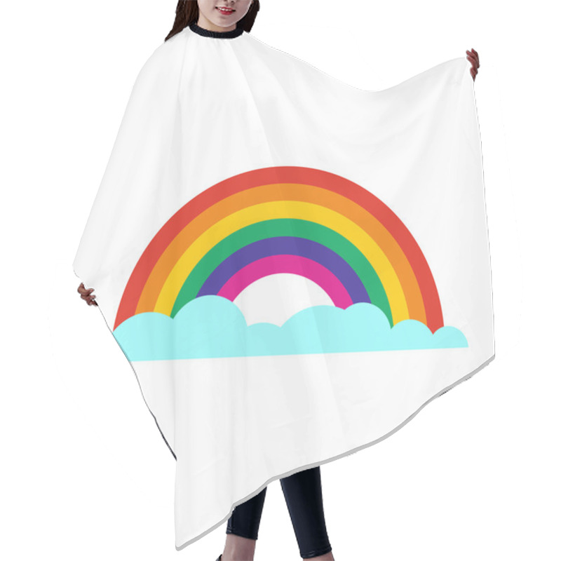 Personality  Rainbow Flat Icon Hair Cutting Cape