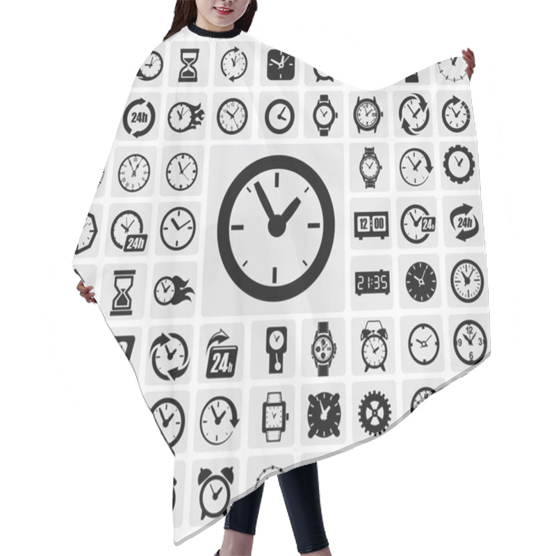 Personality  Clocks Icon Hair Cutting Cape