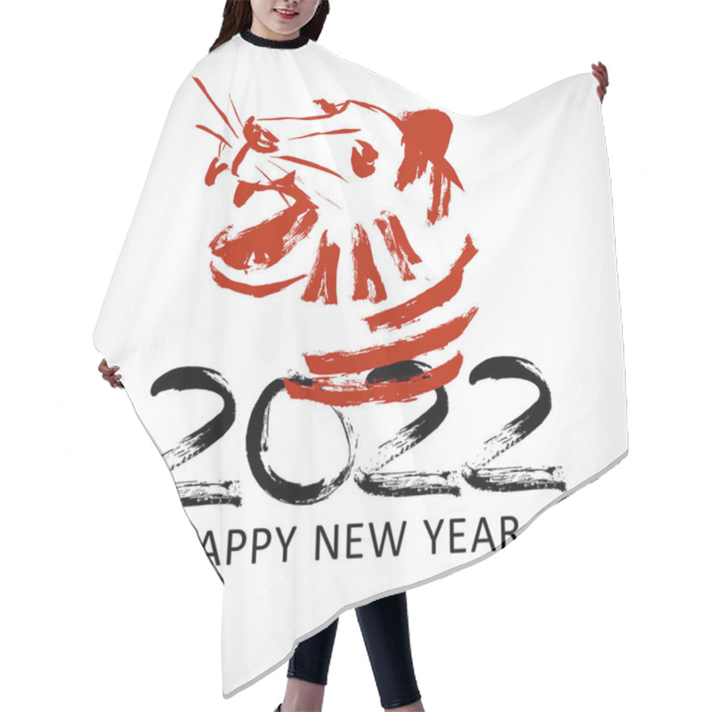 Personality  Greeting Card Design Template With Chinese Calligraphy For 2022 New Year Of The Tiger. Lunar New Year 2022. Zodiac Sign For Greetings Card, Invitation, Posters, Banners, Calendar Hair Cutting Cape