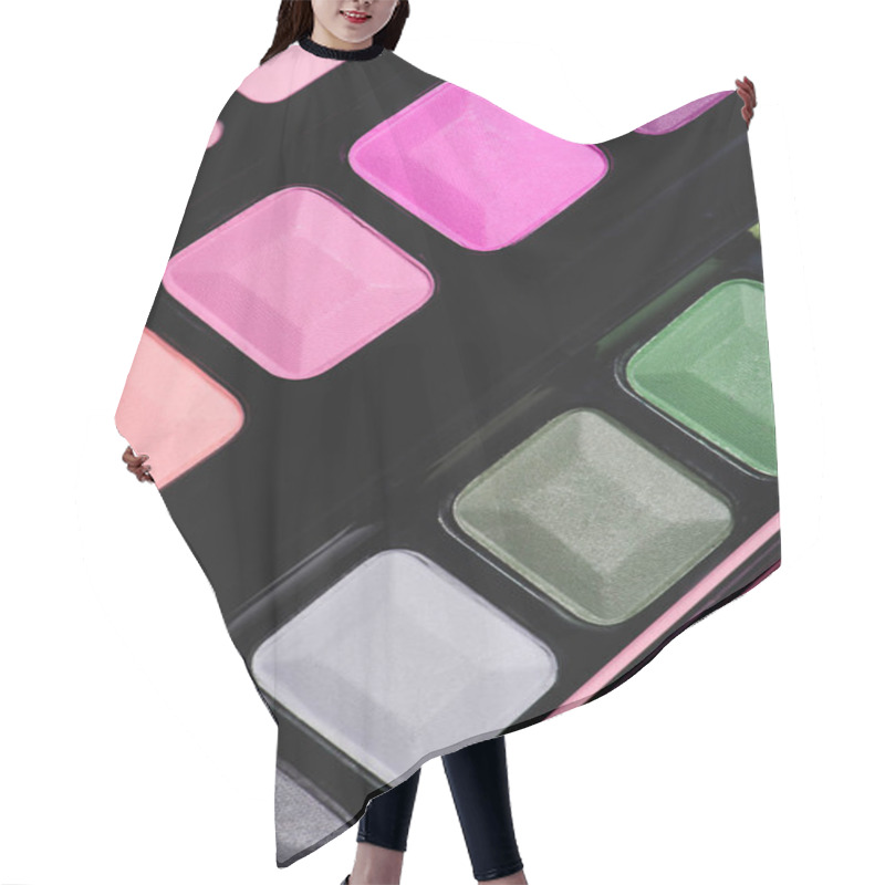 Personality  Full Frame Shot Of Various Makeup Eyeshadows Palette Hair Cutting Cape