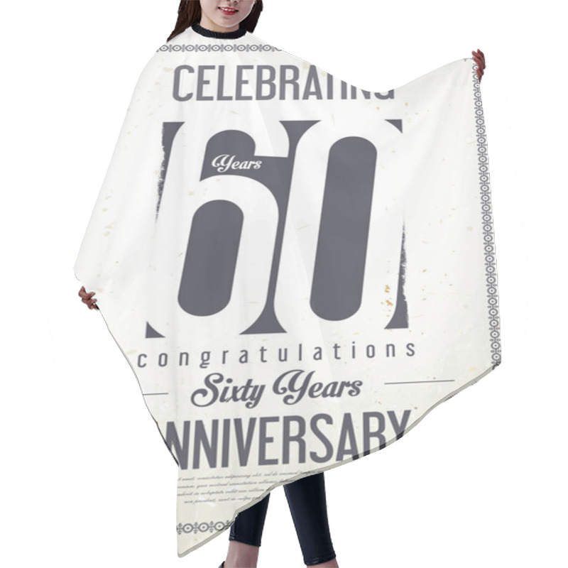 Personality  Anniversary Retro Background 60 Years Hair Cutting Cape