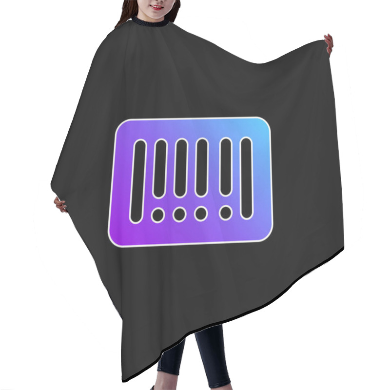 Personality  Bars Code Blue Gradient Vector Icon Hair Cutting Cape