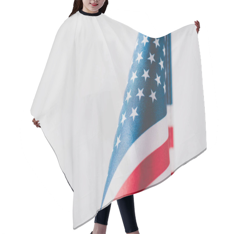 Personality  National Flag Of United States Of America Isolated On Grey, Memorial Day Concept Hair Cutting Cape