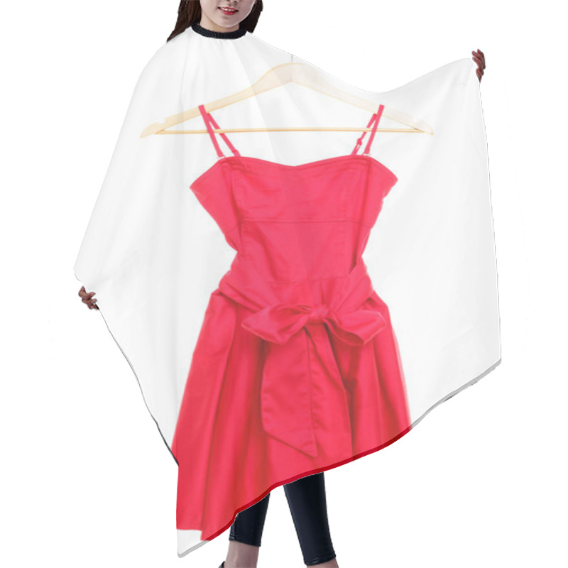 Personality  Red Dress On Hanger Isolated Hair Cutting Cape