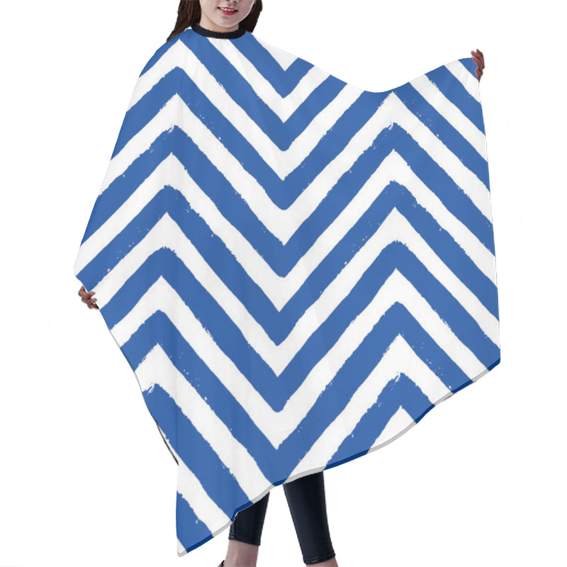 Personality  Vector Chevron Blue Seamless Pattern Hair Cutting Cape