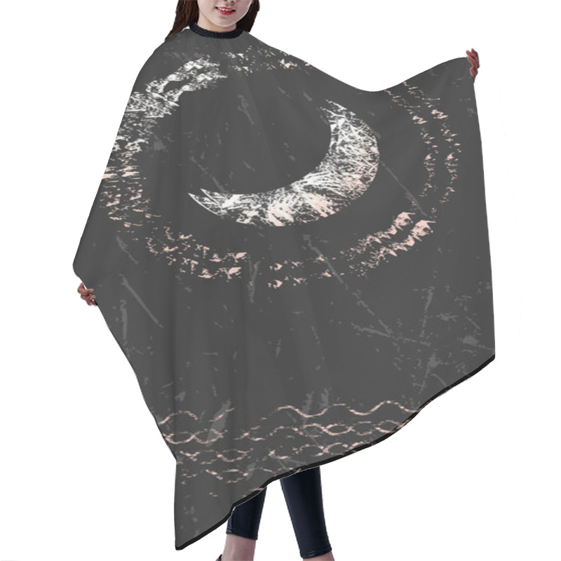 Personality  Half Moon Mystic Vector Illustration Hair Cutting Cape