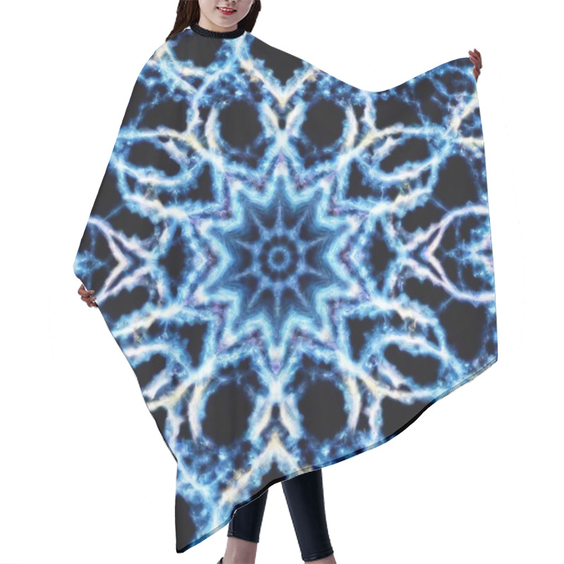 Personality  A Magical Winter Scene Where The Snowflake Is Holographic And Freeze Into Intricate Geometric Patterns. Hair Cutting Cape