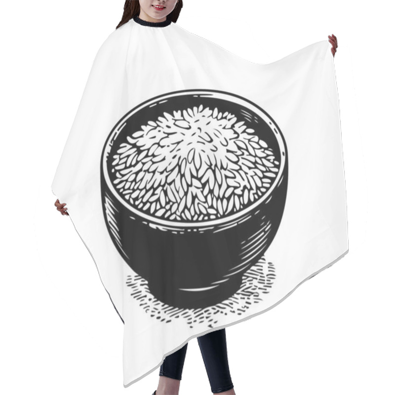 Personality  Rice Hand Drawn Graphic Asset Hair Cutting Cape