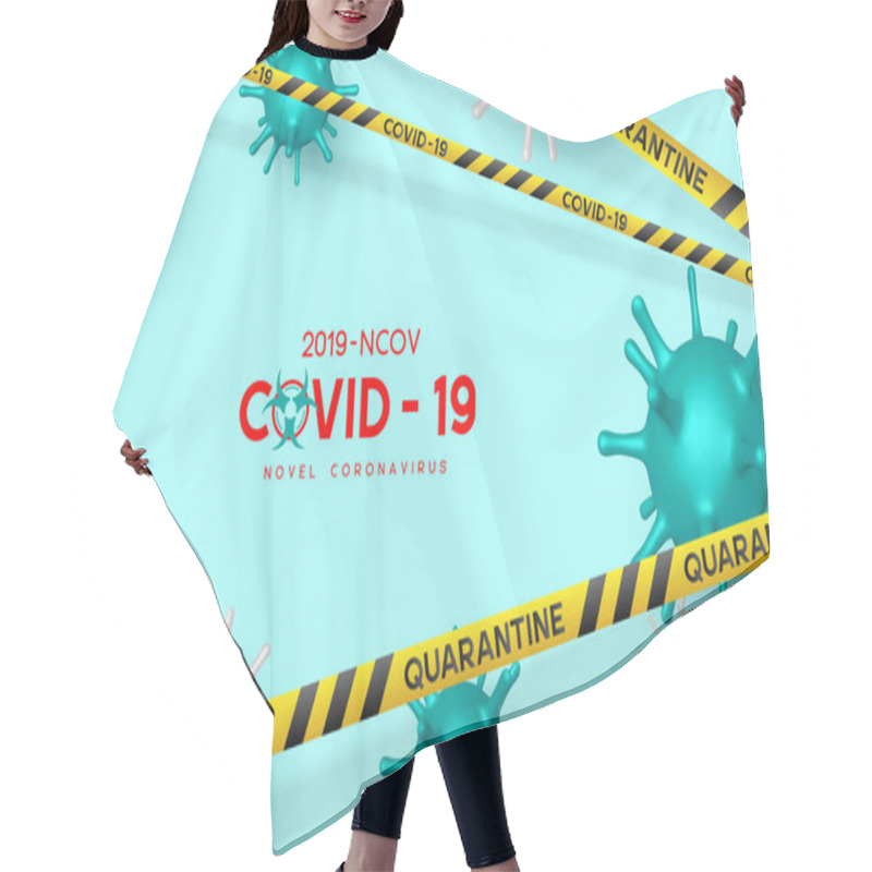 Personality  Warning Coronavirus Quarantine Banner. Hair Cutting Cape