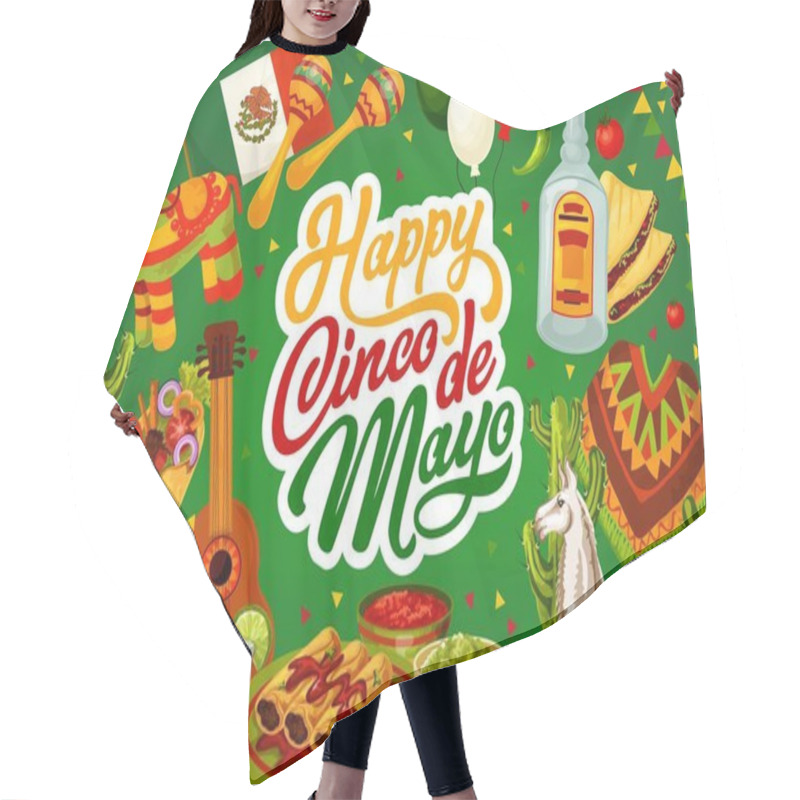 Personality  Happy Cinco De Mayo Mexican Tequila And Guitar Hair Cutting Cape