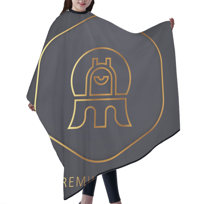 Personality  Alien Golden Line Premium Logo Or Icon Hair Cutting Cape