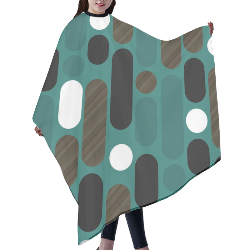 Personality  Rounded Shapes Wood Texture And Green Pattern Hair Cutting Cape