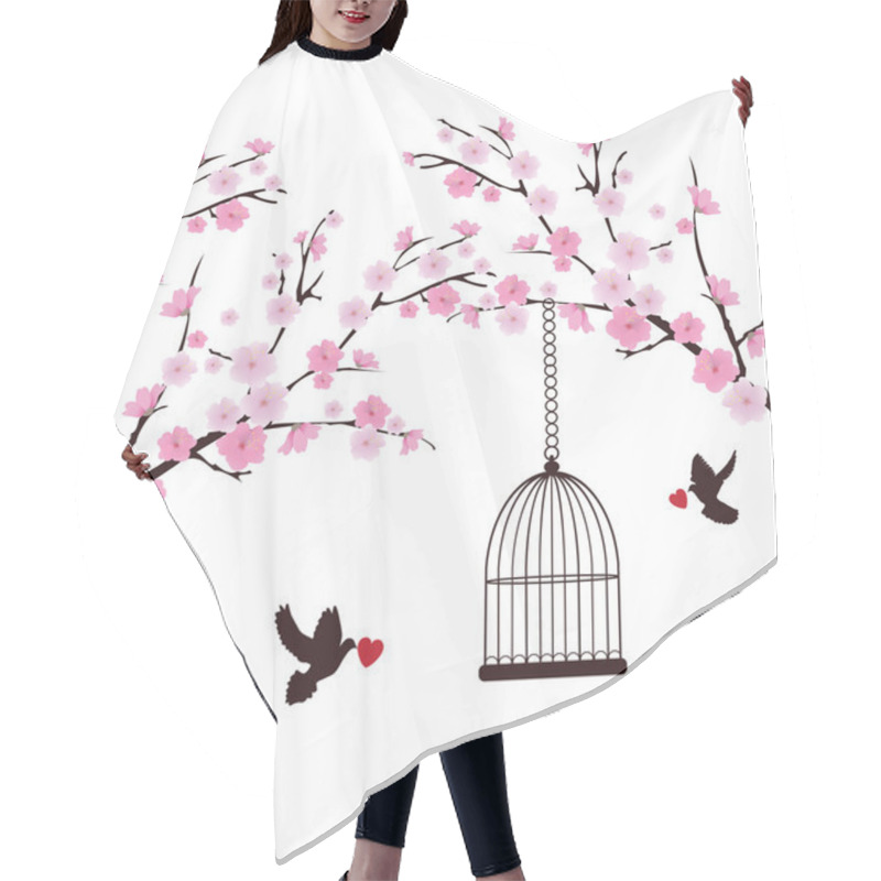 Personality  Cherry Blossom Hair Cutting Cape