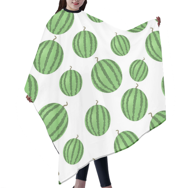 Personality  Seamless Pattern Of A Piece Of Ripe Watermelon And Sunflower Seeds. Vector Illustration Hair Cutting Cape