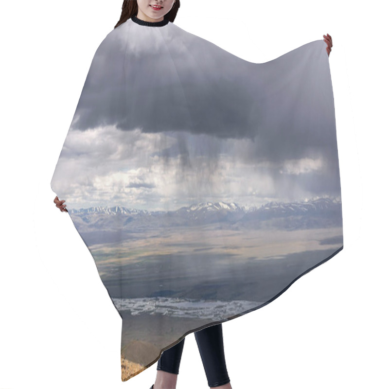 Personality  Mountains Steppe Aerial View Storm  Hair Cutting Cape