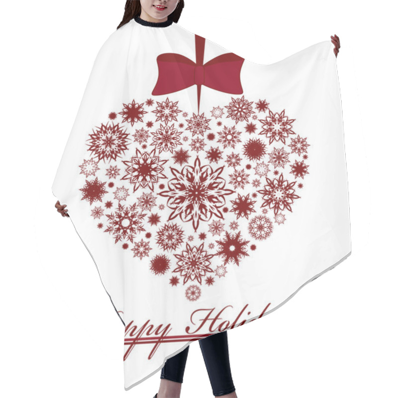 Personality  Vector Illustration Of A Christmas Heart Made With Snowflakes Is Hair Cutting Cape