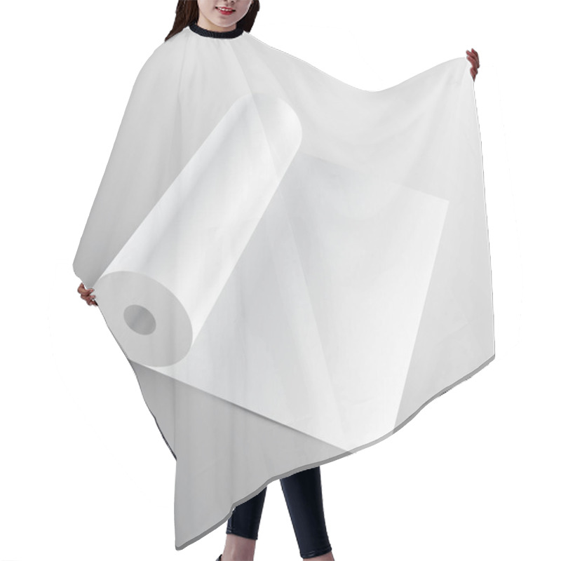 Personality  3d Paper Roll Or Fabric Mockup Hair Cutting Cape