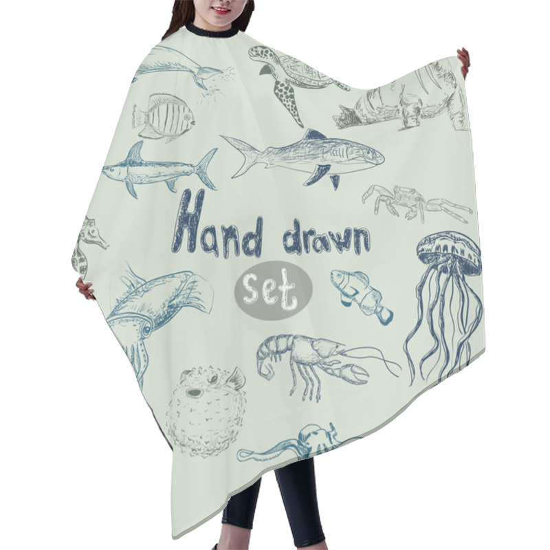 Personality  Sea Animal Set Hair Cutting Cape