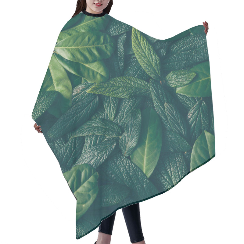 Personality  Creative Layout Made Of Green Leaves Hair Cutting Cape