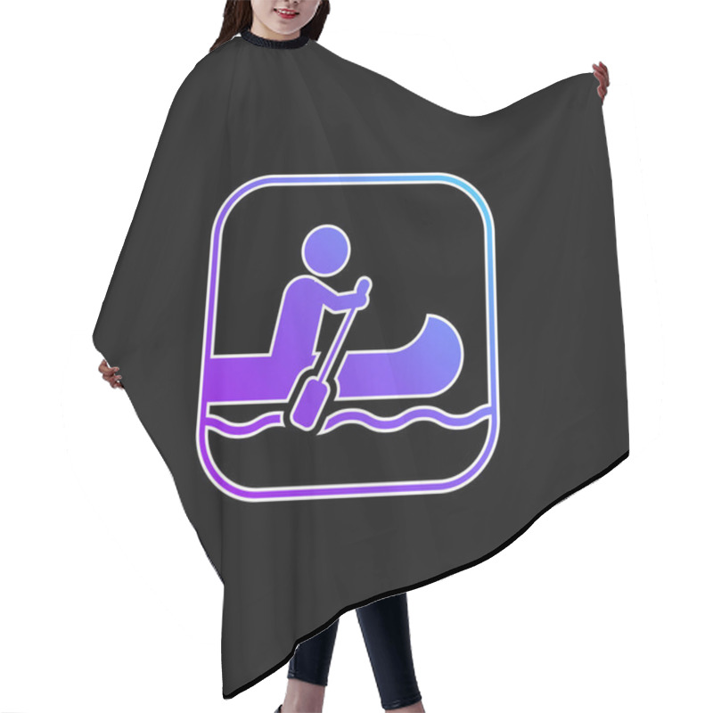 Personality  Boating Sign Blue Gradient Vector Icon Hair Cutting Cape