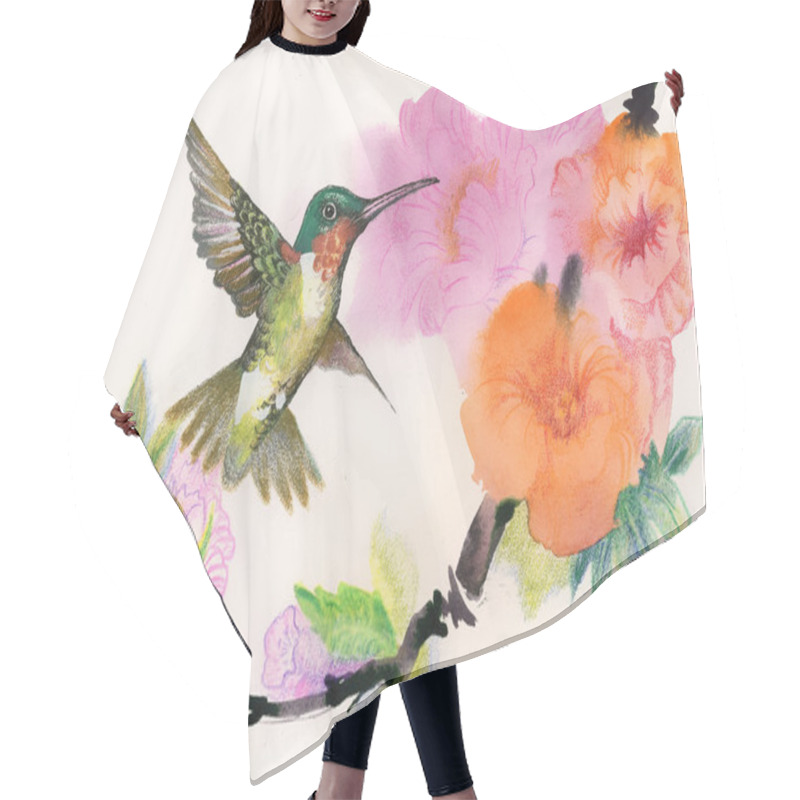 Personality  Bright Birds And Flowers Hair Cutting Cape