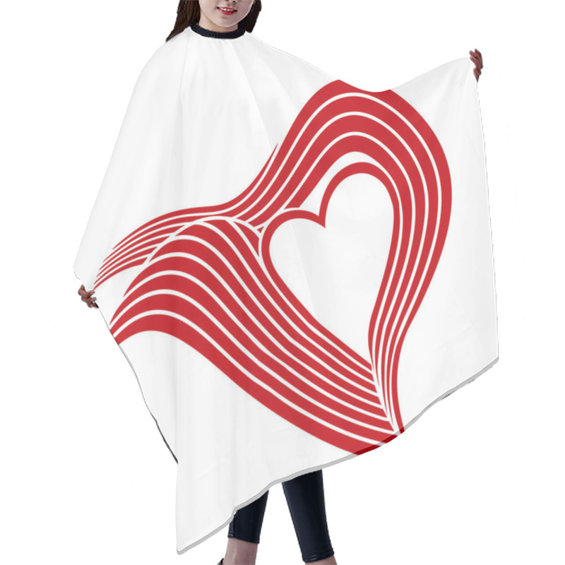 Personality   Elegant Motion Of Curves Forming Heart Shapes. Elegant Illustrative Artwork. Hair Cutting Cape