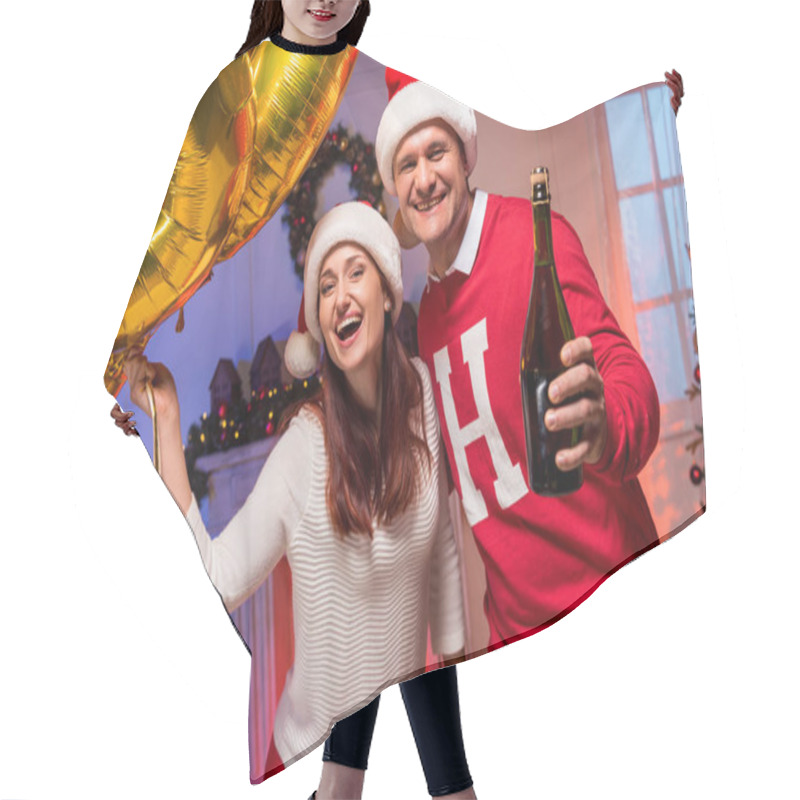 Personality  Couple With Balloons And Champagne Bottle Hair Cutting Cape